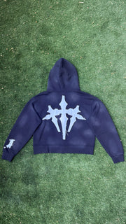 A.A zip Up Hoodie - BLACK