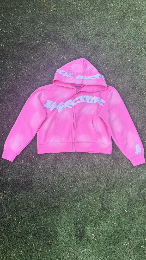 A.A zip Up Hoodie - PINK