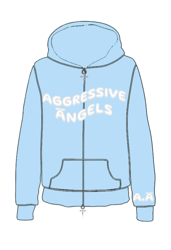 A.A zip Up Hoodie - LIGHT BLUE